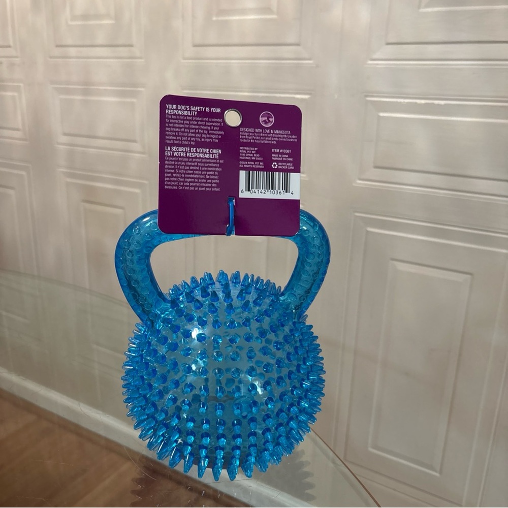 Gnawsome Mega Squeaker Kettle Bell Dog Toy, 5" Blue